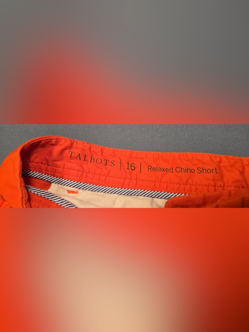 Talbots Coral-Orange Cotton Bermuda Shorts - Picture 2 of 2